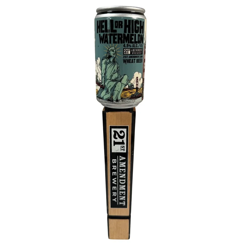 21st Amendment Hell or High Watermelon Beer Tap Handle Wood Multi